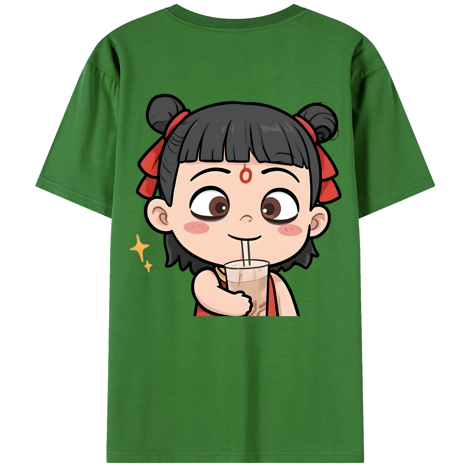 （画像用） Ne Zha 2 ナタ 魔童の大暴れ レディース半袖Tシャツ(バックプリント)